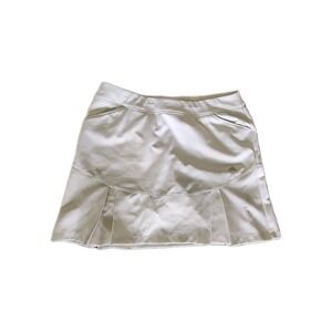 Adidas 3-pocket White Tennis Pickleball Skirt Skort Pull-On Pleated Hem LARGE